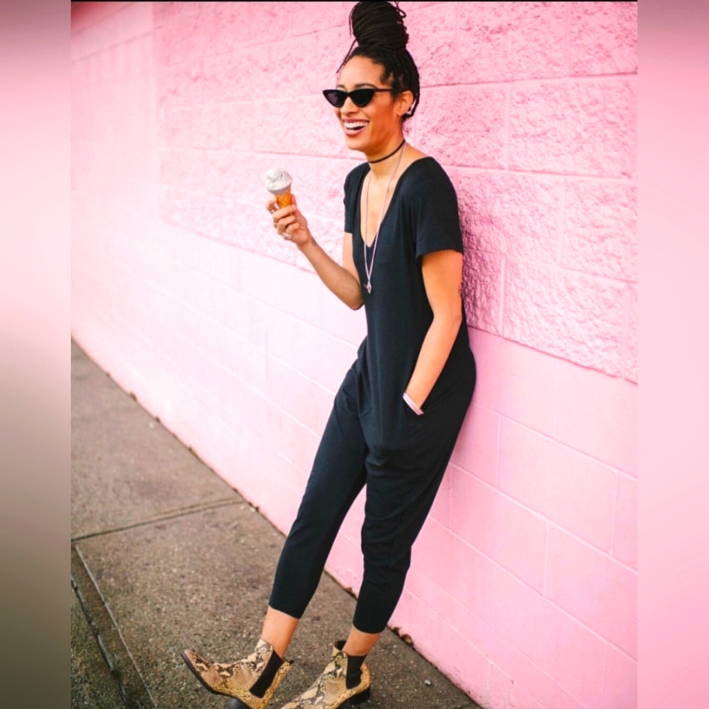 Smash + Tess Sunday Romper Jumpsuit Black  Small